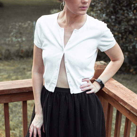 Lauren Ralph Lauren Sweaters - Lauren Ralph Lauren White Cropped Cardigan